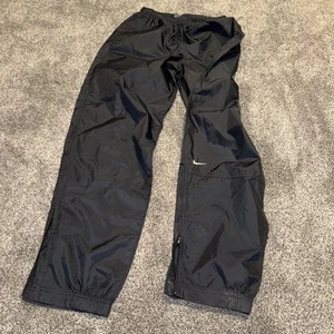 Nike Windbreaker Track Pants Men’s M Black Nylon Ankle Zip Vintage Tapered - Picture 1 of 5