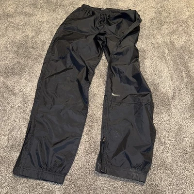 Nike Windbreaker Track Pants Men’s M Black Nylon Ankle Zip Vintage Tapered - Image 1 of 4