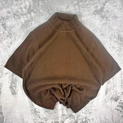 VTG Denim & Co. Chocolate Brown Turtleneck Short Sleeve Sweater Size Large - Image 1 of 4
