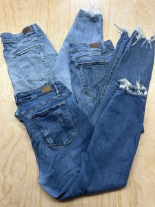 3 Pair Judy Blue Distressed Jean Plus Sz 20W Boyfriend Medium Wash Raw Hem Lot - Picture 1 of 13