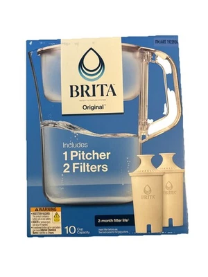 Brita Champlain 10-Cup Water Filter Pitcher + 2 Filters, NEW - Free Shipping. - Image 1 of 4