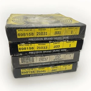 Precision Brand USA Bulk Music Wire Lot 4 .031 / .033 / .037 / .041  1 Lbs Boxes - Picture 1 of 5