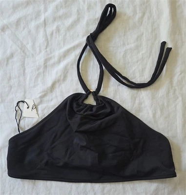 Nuevo con etiquetas Top de natación de bikini Rachel Pally S cuello alto triángulo metal atado trasero 129678 Foto 1 de 3