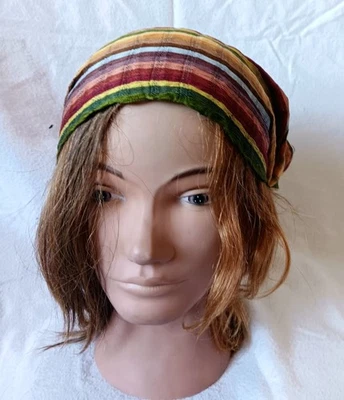 手工制作危地马拉棉发带围巾-波西米亚嬉皮头巾配件 — 第 1/4 张图片