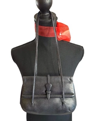 Bolso de Hombro Judith Leiber Vintage Karung Piel de Serpiente Azul Foto 1 de 4