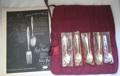 Prato de prata nobreza - Amostras de vendedores - 5 padrões + bolsa de anúncios e pano - Imagem 1 de 4