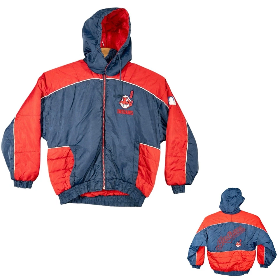 Vintage Pro Player Cleveland Indians Guardians Puffer Jacket Mens Medium MLB  - Image 1 of 4