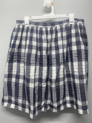 Tommy Hilfiger Women’s Black White lined Plaid Skirt Size 14 - Image 1 of 4