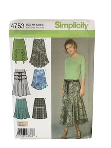 Simplicity 4753 Skirt Sewing Pattern Size 6-12 Vintage Style - Picture 1 of 2