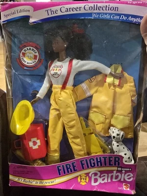 VTG 1994 Mattel Barbie Career Collection African American Fire Fighter NEW!!! - Image 1 of 4