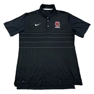 Cornell Big Red Polo Shirt Men Small Black Nike Dri Fit Performance Striped - Picture 1 of 10