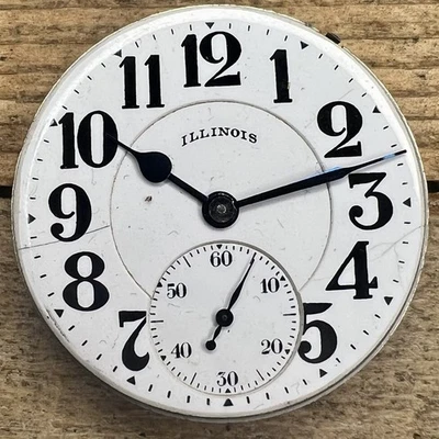 Movimiento Reloj Bolsillo Illinois Años 16 - Grado Bunn Especial - 21 Joyas, Ajustable 6 Pos Foto 1 de 2