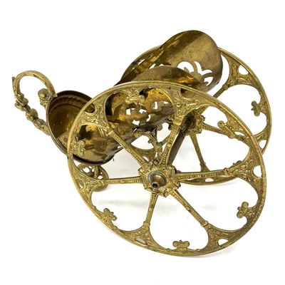 Carro portabotellas vintage de latón champán vino exhibición detalles ornamentados carro Foto 1 de 4