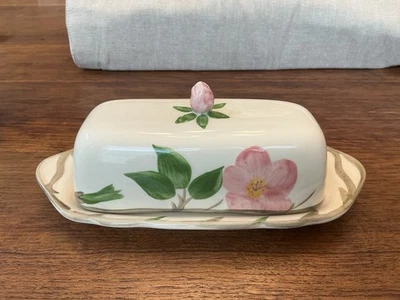 Prato de manteiga rosa vintage franciscano deserto INGLATERRA ABSOLUTAMENTE LINDO EXCELENTE ESTADO USADO - Imagem 1 de 4