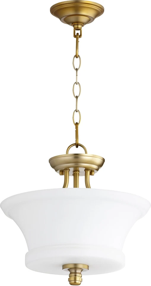 Quorum International 2922-13 Brass Rossington 2-Light 13"W Pendant - Image 1 of 1