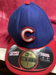 NEW Chicago Cubs New Era 59Fifty Fitted Hat 7 MLB Baseball Cap Coolera NE Tech - Picture 1 of 9