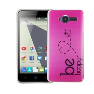 Etui na telefon komórkowy do ZTE Blade L3 Be Happy Pink Pokrowiec Cover Motyw Slim TPU Case Nowe - Zdjęcie 1 z 2