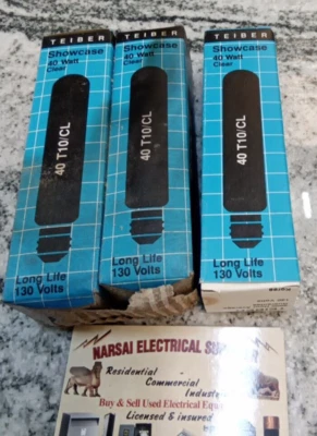 LOT OF3) TEIBER SHOWCASE 40T10/CL 40W/ 130V  CLEAR EDISON BASE(9CB3UP - Image 1 of 4