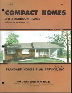 VTG 1979 'COMPACT HOMES' 800-1250 SQ FEET PLANS CATALOG OF HOUSE PLANS! LAYOUTS! - Imagen 1 de 15