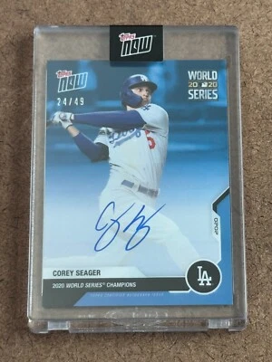 2020 Topps Now COREY SEAGER World Series Champions DODGERS MVP Signed AUTO /49 - Image 1 of 4