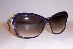 NEW ALEXANDER MCQUEEN SUNGLASSES AMQ 4178/S VIOLET GREEN/MAUVE EM0-J8 AUTHENTIC - Picture 1 of 8