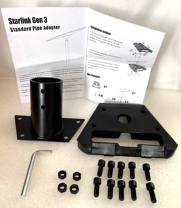 Kit de montaje adaptador Starlink Gen 3 negro ~ tubo de acero resistente de 3/16" ~ nuevo - Imagen 1 de 9