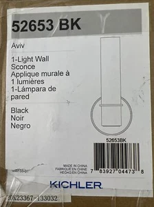 Kichler Aviv 13" 1 Light Wall Sconce, Black/Clear Glass - 52653BK - Picture 1 of 6