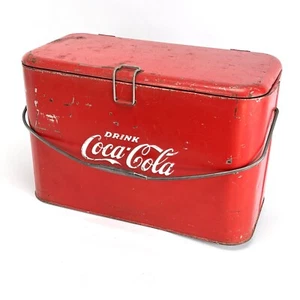 Beautiful Old Original Coca Cola Cooler Beverage Crate Red Ice Cooler 50s - Picture 1 of 8