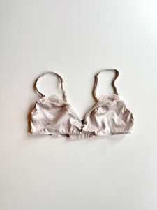 Sujetador Bralette ZARA Gris Claro Satinado Encaje Triángulo, Talla L - Imagen 1 de 16