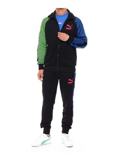 New PUMA Dazed T7 Iconic Logo track Jacket + Matching Pants Tracksuits Black - Picture 1 of 5