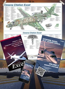 Cessna citation excel Flight Training Manuals + Cutaway Poster 18in x 18in - Picture 1 of 4