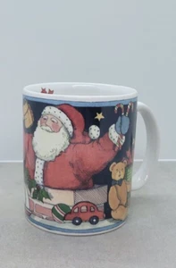 Susan Winget Christmas Santa Claus Mug Cup Certified International Roof Chimney - Picture 1 of 7