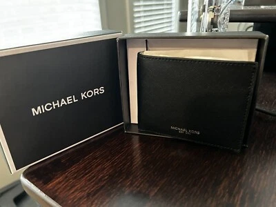 Cartera de lona Michael Kors delgada para hombre con billetera negra - Andy Foto 1 de 2