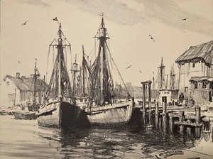 Gordon Grant “Sunday In Port” Signed  Lithograph Artist Proof Maritime Ships - Picture 1 of 9