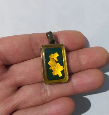 Pendente foglia d'oro anni '80 - Jules Berthet  - Immagine 1 di 4