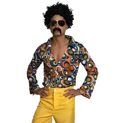 Fancy Dress Men’s Shirt 60s 70s Retro Hippie Hippy Costume Outfit
