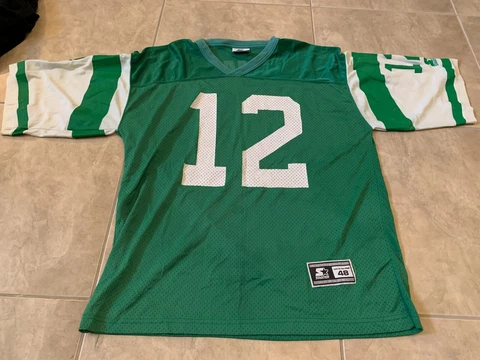 Joe Namath 12 New York Jets Starter Green & White Men's Jersey L Large 48 Cover