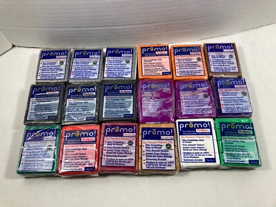 Premo! Sculpey Oven Bake Polymer Clay Lot of 18 Colors 2 oz. Packs - Image 1 of 4