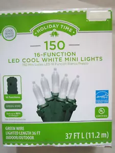 HOLIDAY TIME 150 16-FUNCTION LED COOL WHITE MINI LIGHTS - NEW - Picture 1 of 4