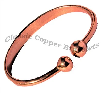 CLASSIC COPPER BRACELETS Solid Copper MAGNETIC TORQUE Bracelet Bangle Pain Relief Arthritis MB1S - SMALL