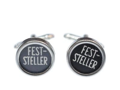 Feststeller Taste Manschettenknöpfe schwarz Schreibmaschinentasten Miniblings - Bild 1 von 4