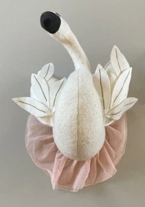 Swan Head Wall Hanging Nursery Pink Tutu Decorative 3D Decor Girls Baby Room - Picture 1 of 6