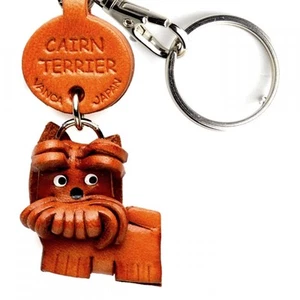 Cairn Terrier Hecho a Mano Cuero 3D Perro Llavero/Anillo *VANCA* Hecho en Japón 56714 - Imagen 1 de 10