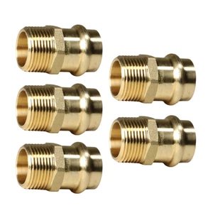 5 Pieces XFITTING 3/4" Press Male Adapter, Lead Free Brass, 3/4" Press Fit Male - Picture 1 of 7