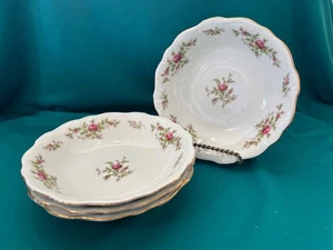 JOHANN HAVILAND MOSS ROSE--LOT OF 4 COUPE SOUP BOWLS--EXCELLENT - Picture 1 of 4