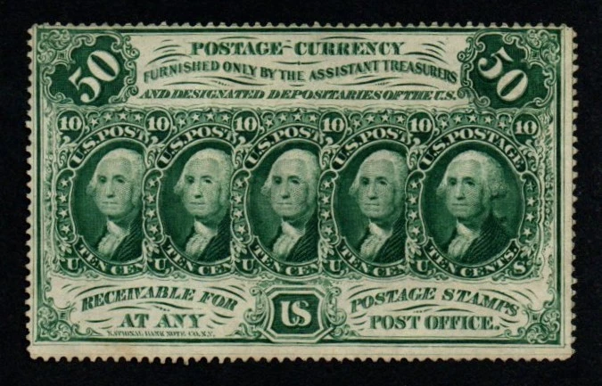 PERFORATED 1st Issue 50c 1862-63 CRISP AU Fractional Currency! - Image 1 of 2
