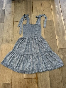 Romwe blue flowered tie shoulder smocked sundress size S - Picture 1 of 4