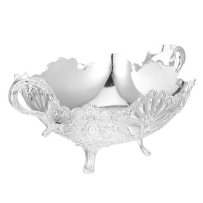  Metall-Obstkorb, silberne Obstschale für Küchentheke, Obsthalter, Ständer, - Bild 1 von 4