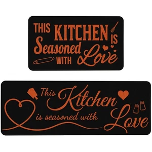 ® Schwarze Deko Küchenmatten 2er Set, Halloween Anti Müdigkeit Wasserdicht S... - Bild 1 von 7