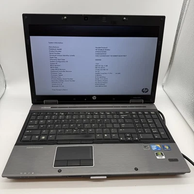 HP EliteBook 8540w 15" Laptop i7-M640 8GB RAM Nvidia - BOOTS TO BIOS - L13 - Immagine 1 di 4